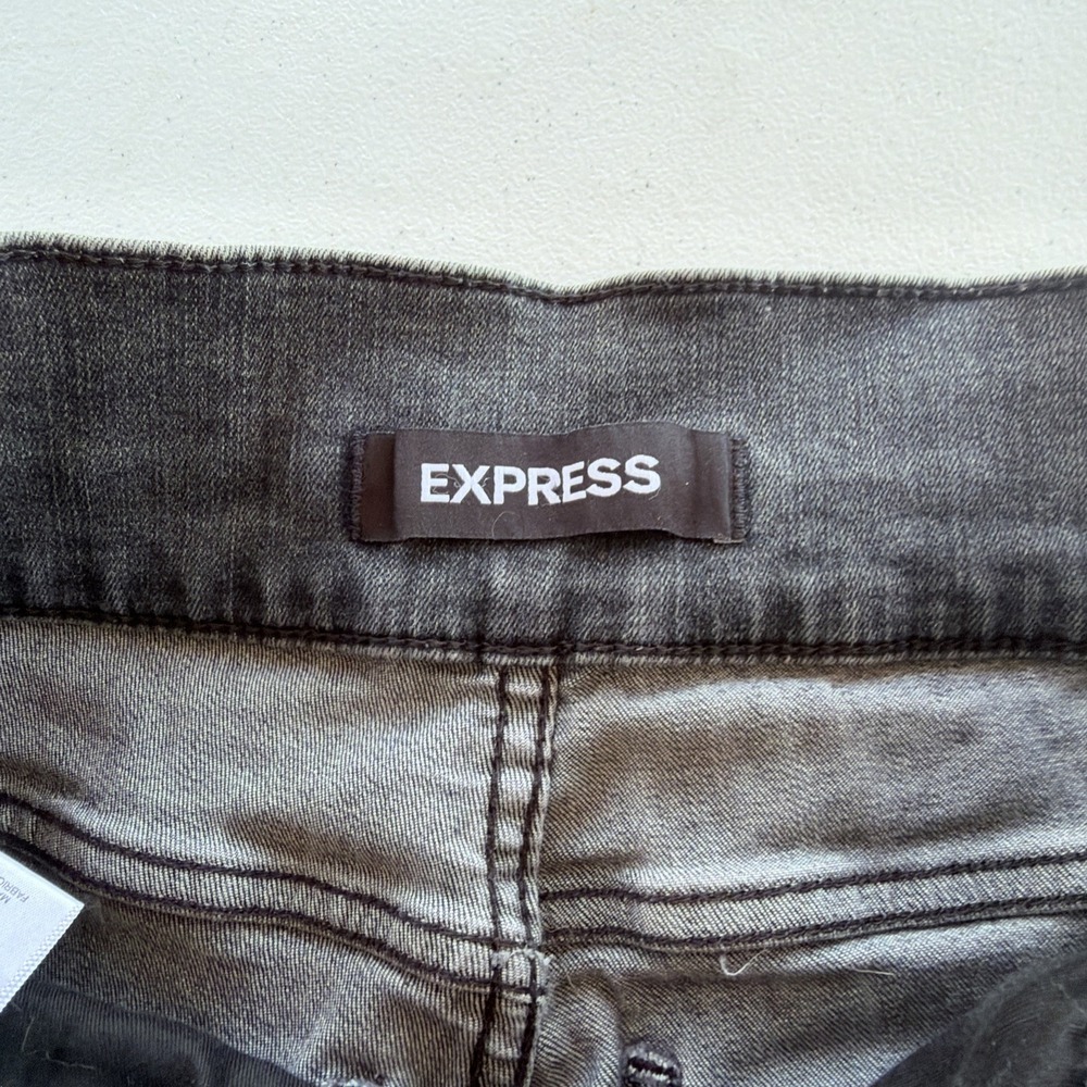 Express Womens Super High Rise Jegging Charcoal Zip Size 4R - Picture 4 of 6